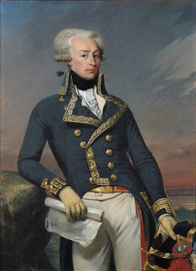 Porträt von Gilbert Motier (1757-1834), Marquis de La Fayette als Generalleutnant, 1791 von Joseph Desire Court